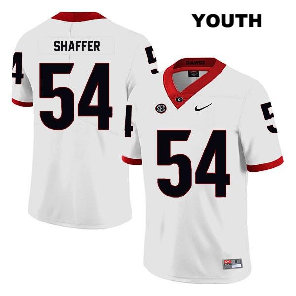 Georgia Bulldogs Youth Justin Shaffer #54 NCAA Legend Authentic White Nike Stitched College Football Jersey QIO4156WE